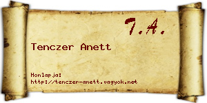 Tenczer Anett névjegykártya